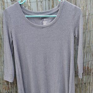 So Tunic Tee Relaxed Gray - XS - Hem Flare Women's - 3/4 Sleeve